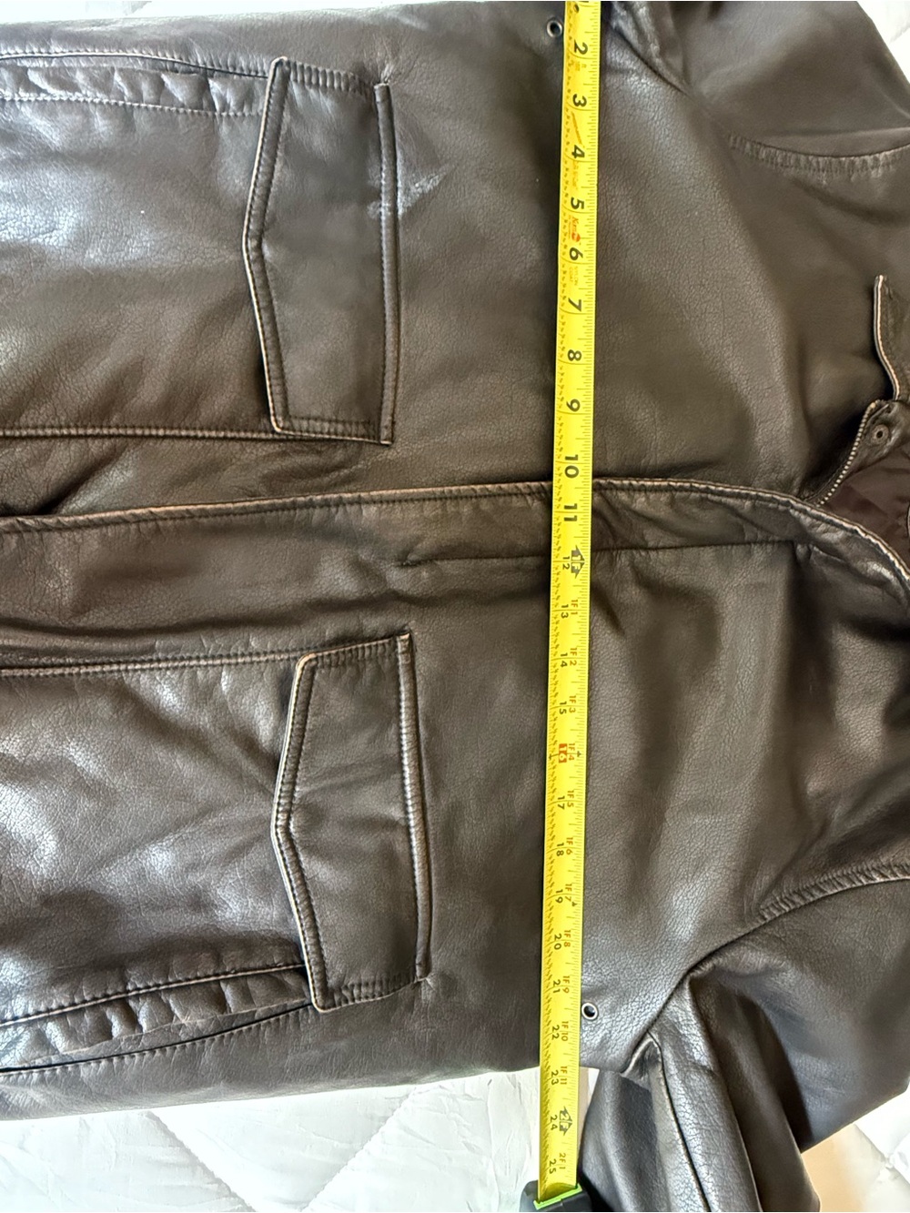 Dockers Dark Brown Faux Leather Bomber Jacket Men’s Medium - Picture 8 of 9